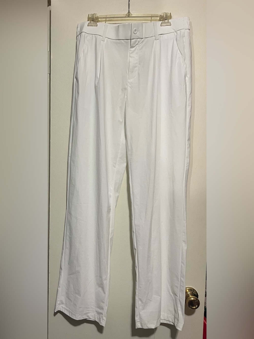 Women's White Straight-Leg Dress Pants